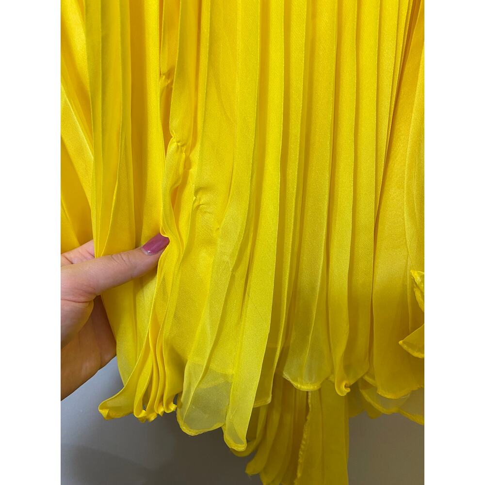 MAC DUGGAL DRESS GOWN YELLOW BRIDESMAID FORMAL EVENING WEDDING GUEST COQUETTE - Picture 16 of 16